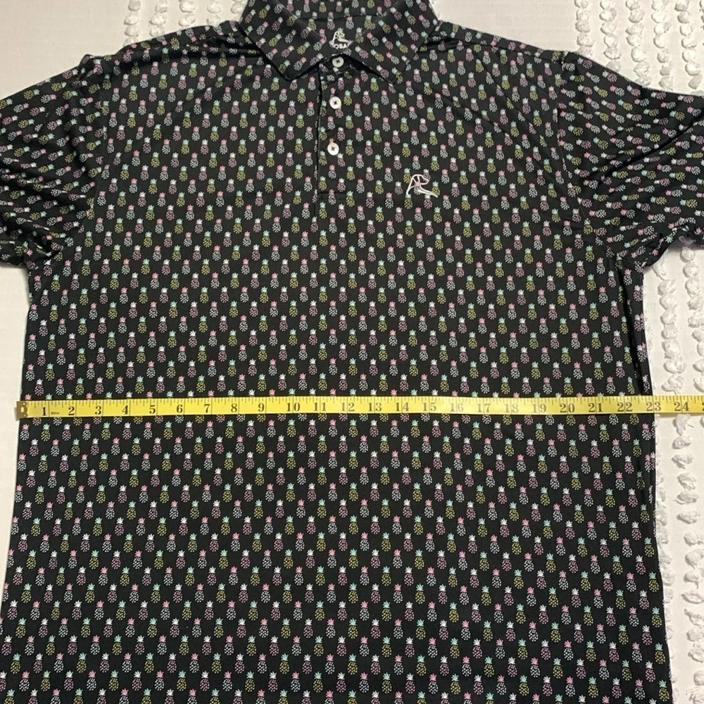 Rhoback The Pineapple Men’s Short Sleeve Performance Polo Classic Black Large - Picture 11 of 12
